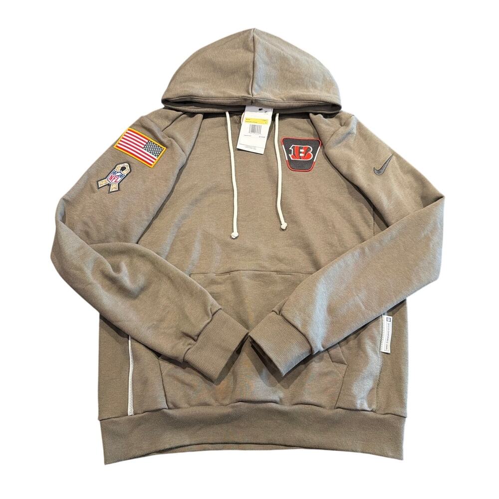 NWT Nike NFL Cincinnati Bengals Salute to Service Hoodie, Olive, Men's Small
